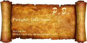 Petyko Dénes névjegykártya